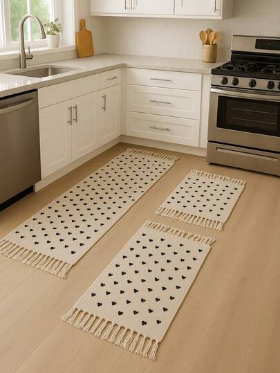 Jogo De Cozinha Kit Passadeira Geométrica 3 Peças Excelente Qualidade Tecido Grosso Tear Nozinho Casa Decorada Sala