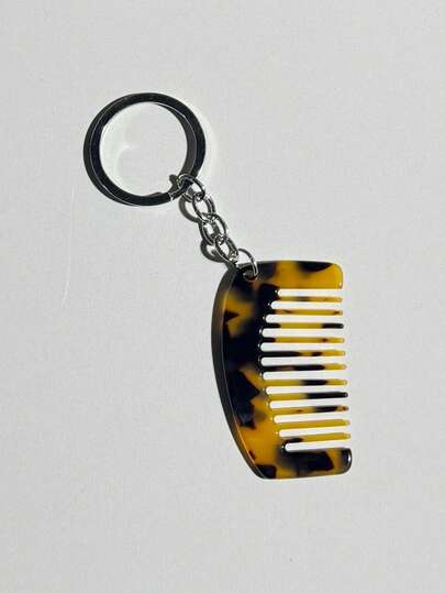 1pc Mini Comb Keychain, A Portable Small Comb That Can Be Used For Both Decoration And Styling. Fashionable Alloy Keyring, Bag/Backpack Charm, Car Key Chain, Perfect Accessory For Women, Great Gift For Couples, Friends, Family, Classic Minimalist Keychain, Decoration, Bag Accessory