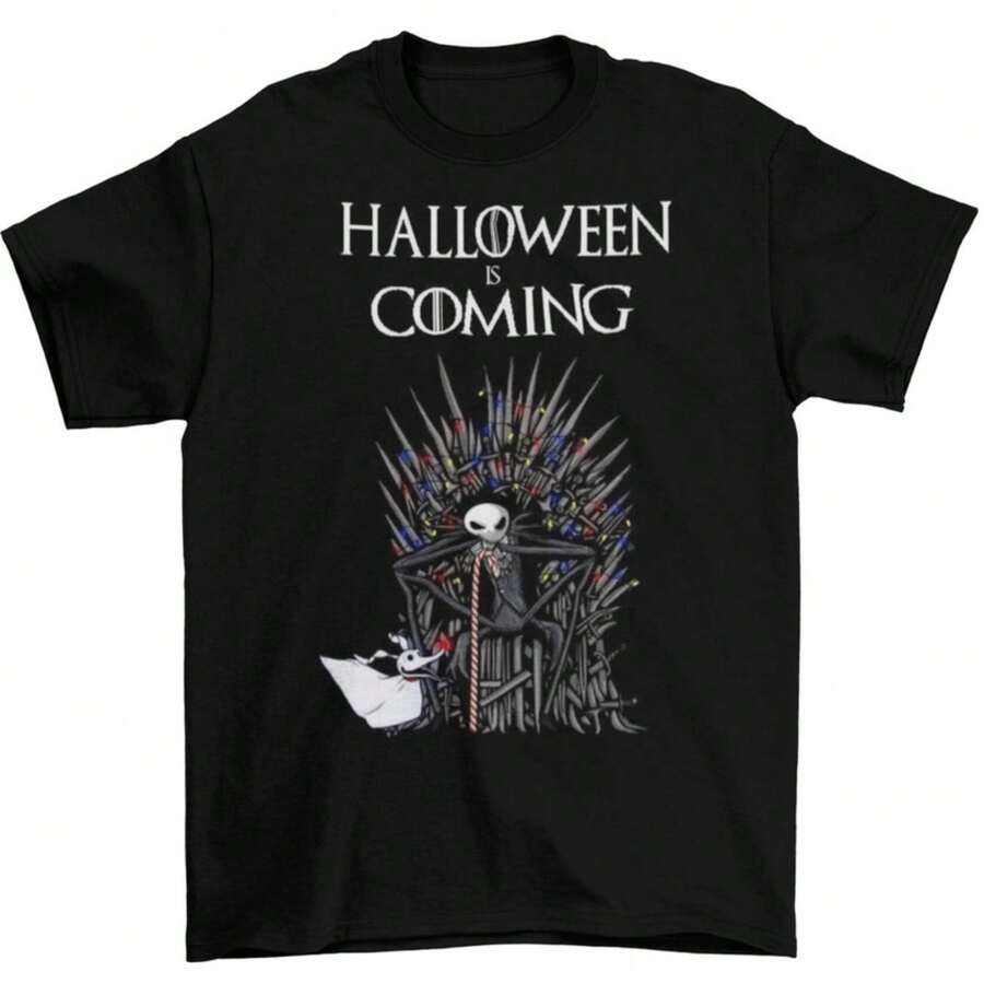 Of Thrones Nightmare Before Christmas T-Shirt Unisex Cotton Halloween New - màu đen - Xem 1
