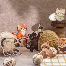 40张/袋，复古可爱硬卡纸贴纸 - 刺绣可爱宠物布艺系列，猫咪贴纸，艺术美学贴纸 - DIY卡片、剪贴簿和工艺品材料，适用于计划本和DIY项目的工艺品材料，剪贴簿用品，文具，趣味贴纸，Kindle - 刺繡萌寵織品書系列 - 查看 4