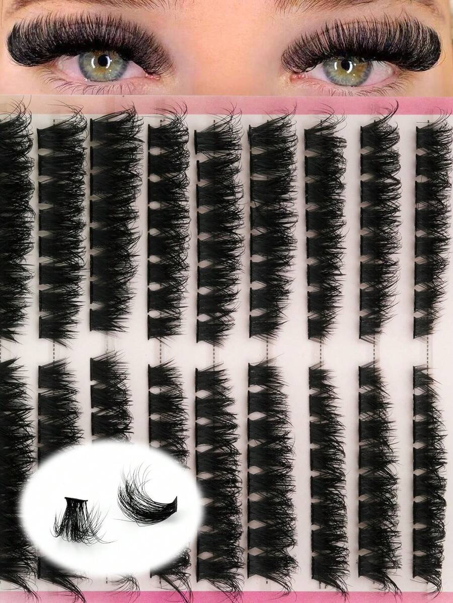 100D 蓬松睫毛簇套装 浓密睫毛簇嫁接 单根仿貂毛睫毛簇 D 卷度 10MM/12MM/14MM/16MM/18MM 睫毛嫁接 浓密睫毛簇 睫毛簇、睫毛簇、单根睫毛、睫毛、假睫毛 - D - 查看 1