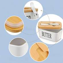 Airtight Ceramic Butter & Cheese Dish With Lid | Multi-Use Kitchen Storage Container To Preserve Freshness & Prevent Odour Mixing | Easy-Clean Design - A - View 4