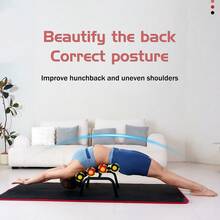 Foldable Back Stretcher Machine For Home Use-Back Trainer Relief For Back Pain,Stretching Back And Neck,Home Gym Workout Machine With Resistance Bands - Black and Red - View 3