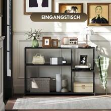 Console Table, Entryway Table With 4 Shelves, Side Table With Steel Frame, Metal Shelving Unit For Small Spaces, Entryway, Hallway, Living Room, 110 X 30 X 75 Cm, Black - Black - View 6
