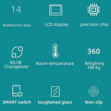 Bascula Digital Inteligente Con App Control Peso y Carga USB - Negro - Ver 9