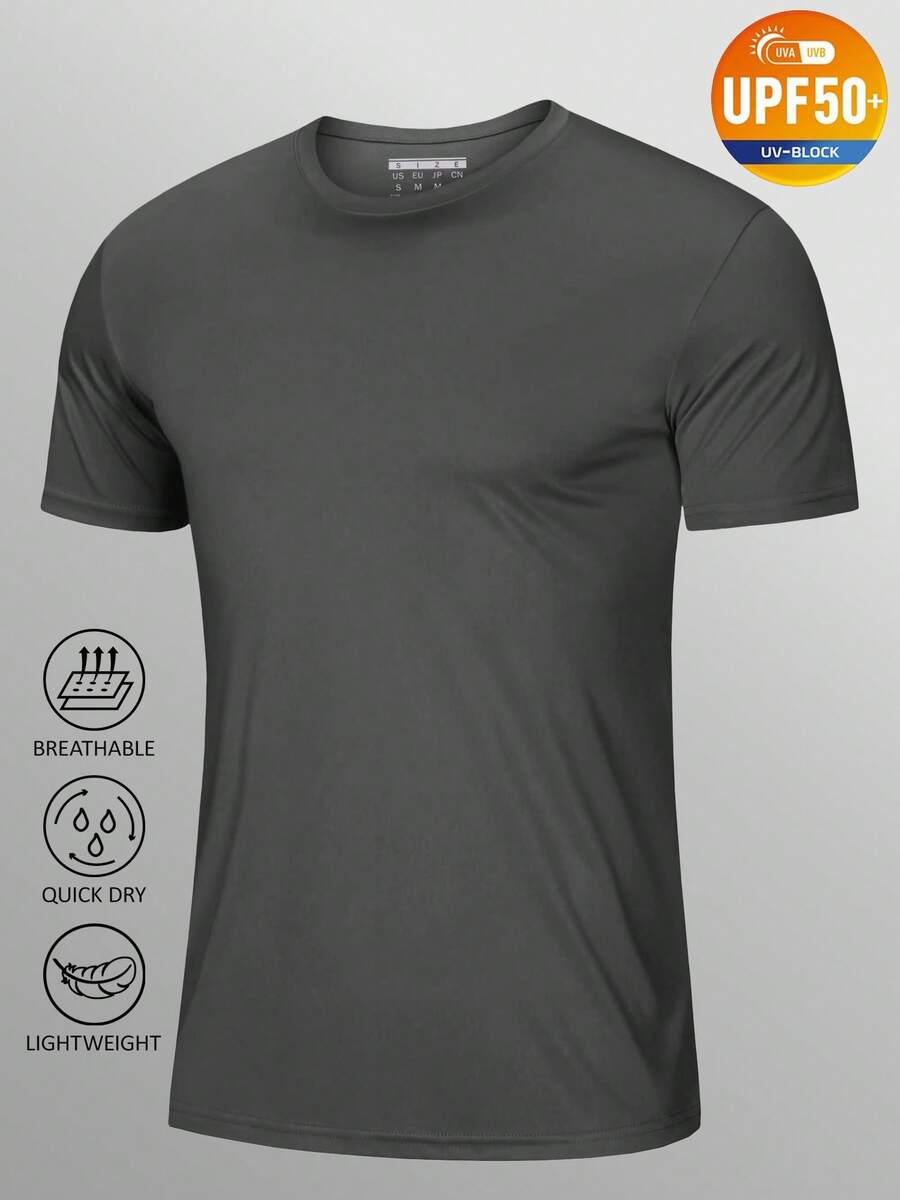 KEFITEVD Men's Rash Vest Rash Guard UV Shirts UPF 50+ Swim Top Short Sleeve Quick Dry T-Shirt For Surfing Running Hiking