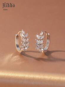 1 Pair Wheat Ear Zirconia Earrings, Eternally Elegant And Fashionable Creative Earrings For Women, Suitable For Daily Work, Commute, Party And Various Occasions - Wheat Earrings - View 4