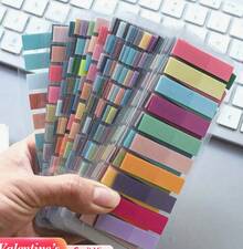 200 Pcs  X Milania PET Transparent Sticky Labels European And American Retro Colors Translucent Writable Reusable Ribbon Index Page Markers Bookmark Stickers Back To School School Supplies - Nhiều màu - Xem 1