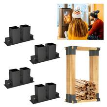 4-Piece Log Rack, Sturdy, Outdoor Use, Hot-Dip Galvanized, Compatible With Wooden Beam Connectors, Log Storage Rack, Frame, Indoor/Outdoor Use - Regular - View 11