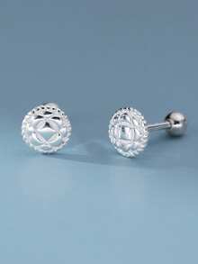 HuooNew 1 Pair 925 Sterling Silver Small Hoop Earrings With Micro-Inlaid Zirconia, Unisex Style Gift - Silver - View 5