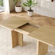 Extendable Dining Table, 140/180*80 Cm, Suitable For 6-8 People, Rectangular Shape, Thickened Tabletop, Simple Style, Table For Dining Room, Kitchen, Living Room - Ek - View 6