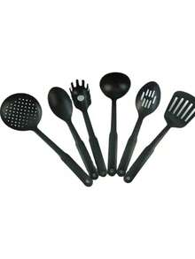 13-Piece Set Of Pots And Kitchen Utensils. - Black - View 4
