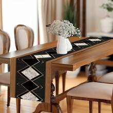 1/10pcs Marble Pattern Decorative Table Runner Set, Holiday Table Decor Fabric Table Runner, Home Decor, Gift, Table Runner & Placemat Set Suitable For Indoor And Outdoor Celebrations, Seasonal Party Accessories, Kitchen Dining Table Decor, Party Table Decoration, Home Room Table Runner, Restaurant Table Cloth - Multicolor - View 17