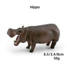 14cm Modelo sólido de rinoceronte, animal salvaje del zoológico, 15.5cm Modelo sólido de hipopótamo, animal salvaje del zoológico - Multicolor - Ver 8