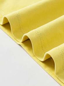 Áo thun dài tay cổ tròn cho trẻ em mùa xuân 2026, chất liệu cotton pha mềm mại, thoáng khí, kiểu dáng thường ngày. - Màu vàng mật ong - Xem 8