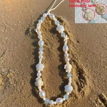 1 件海洋主题贝壳串珠手机挂绳、短款手机壳腕带、串珠链相机挂饰，适合女士 - 彩色 - 查看 8