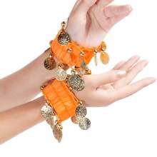 1对肚皮舞手链，波西米亚风硬币流苏弹力手链，服装配饰，万圣节装饰，派对用品 - 彩色 - 查看 20