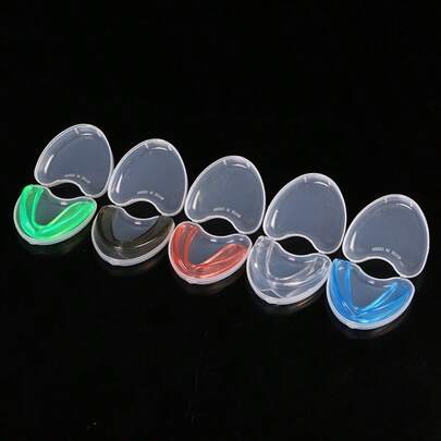 5pcs Teeth Protector Set, Suitable For Taekwondo, Boxing, Wrestling, Basketball, Hockey, Heat-Molded Customizable Teeth Guard In Red, Blue, White, Black, Green