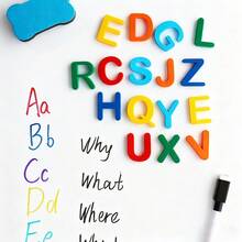 hoojojo 52 Pcs Magnetic Alphabet Letters, Uppercase Lowercase Word Building Cards, Classroom Board Teaching Props, Educational Tools, Teacher Aids Learning Supplies, Kids Classroom Learning, Back To School Stationery - Multicolor - View 4