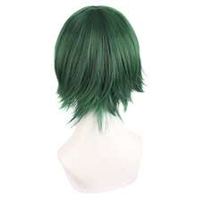 Map Of Beauty Men's Short Straight Wig For Cosplay Costume In Pine Green Color Ideal For Character Roles Fantasy Themes And Stage Performances Lightweight Natural-Looking Hair Texture With Secure Fit For Extended Wear - 深綠色 - 查看 4