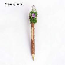 1PC Natural Crystal Rough Stone Magic Pencil DIY Creative Gift For Children Students Energy Crystal Healing Stick Halloween Gift Meditation Mother's D - Wooden Stick Pen - View 15