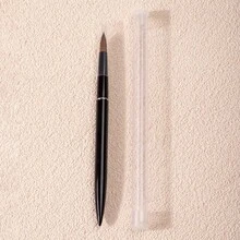2 Stücke/Set Neu - Rosa & Schwarzer breiter flacher Liner Nagel Kunst Pinsel mit Metallgriff, eleganter runder Nagel Kunst Technik Pinsel für Gel Maniküre Salon und Nagel Kunst Enthusiasten, kurzes Nagel Design - Verschiedenfarbig - Übersicht 2