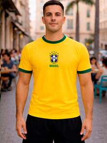 Camiseta Branca Brasil Made In Brasil 2026 - Amarelo - Visão 4