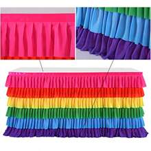 Falda de mesa de sirena de 6 pies color azul morado para mesas rectangulares baby shower océano sirena decoración de fiesta de cumpleaños - arco iris brillante - Ver 7