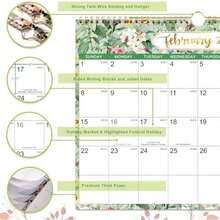 2026 Calendar - 2026 Wall Calendar, Jan. 2026 - Dec. 2026, 14.8" X 11.4", 12 Months Wall Calendar 2026 With Premium Paper, Strong Twin-Wire Binding, Excellent For Planning/Convenient Life - Fruity/Floral - Pink - View 5