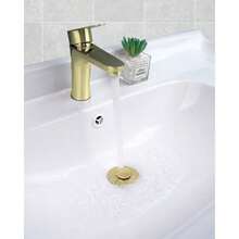 All Metal Universal Bathroom Sink Stopper 1.1''2.3'' Basin, Up Sink Drain Strainer, Brass Bullet Core Push Type Stopper, Stainless Steel Anti Clogging Drain Brushed Gold - Brushed Gold Finish + 1 - View 8