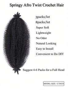 Tóc nối xoăn xù kiểu Afro Ombre T1B/30/27, tóc bện xoắn Marley đã được tách sẵn, tóc giả kiểu Faux Locs móc sợi dành cho nữ. - Nhiều màu - Xem 21