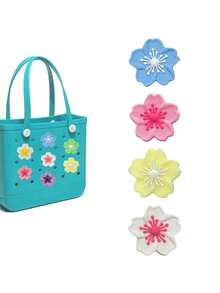 16PCS/8PCS/4PCS/1PC Colorful Begonia Flower DIY Bag Decor, Suitable For Bogg Bags, Beach Totes, And Sandals Accessories. These Charming Decorations Infuse Your Bogg Bags With Personalized Style And Vibrant Colors. Easily Identify Your Bag With These Unique And Eye-Catching Accessories To Showcase Your Bag Personalized. - Multicolor - View 11