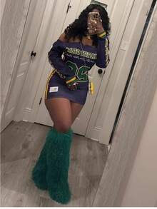 Women's Fashion Sexy Dew Sports Dress Letter Print Tube Top Skirt - 紫色 - 查看 2