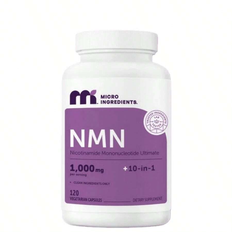 Complejo de NMN de 1000 mg sin relleno - Precursor de suplemento NAD+ 10 en 1 - 1 botella - Ver 1