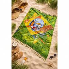 Brazilian Flag Beach Towel Bali Beach Fringe Pool Club Giant Fauna - 綠色 - 查看 1