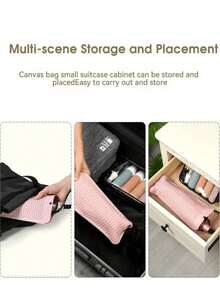 1pc Hangable Silicone Heat Resistant Mat, Hair Straightener Storage Bag Combo Makeup Organizer Makeup Storage Bag Mini Pouch Hair Straightener Travel Bag For Flat Iron, Curler Wand, Hot Waver, Salon Tools Case Travel Small Makeup Case Accessories Make Up Holder Brush Bag Make Up Container Cosmetic Bag Travel Essentials Ladies Accessoires Travelling Stuff - Multicolor - View 7