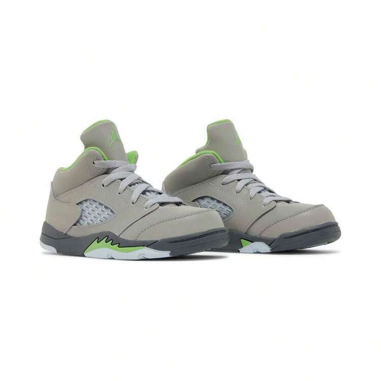 Toddler's Jordan 5 Retro "Green Bean" Svr/Grn Bean-Flnt Gry (DQ3736 003) - 灰色 - 查看 4