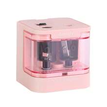 Eagle Electric Pencil Sharpener, Dual Holes Design, Battery Operated, Automatic Pencil Sharpener Suitable For Home & Office, Fits 2# Pencils And Colored Pencils (6-12mm), Black/Pink/Blue - A - View 13