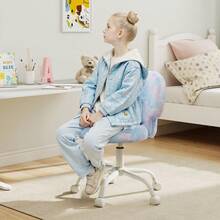 Chairus 1PC Children's Office Chair, Artificial Leather, Mushroom Design, Adjustable - Blue - View 3