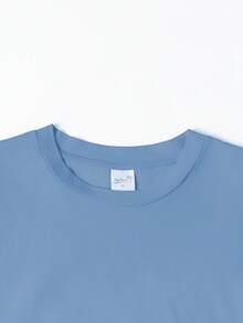 SpongeBob SquarePants 女士宽松短袖T恤，100%纯棉，柔软舒适，休闲日常穿着，街头风，可爱卡通印花，四季皆宜，适合办公/休闲/居家/户外/简约风格 - 淺藍 - 查看 4