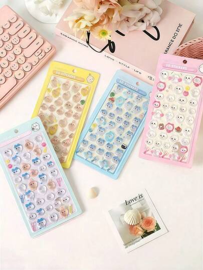 3D Cute Gru Funny Decorative Stickers, Multi-Purpose Decorative Stickers Suitable For Journals, Water Bottles, Desktops, Gifts, Etc. (Some Styles May Have Color Differences And Be Randomly Sent)