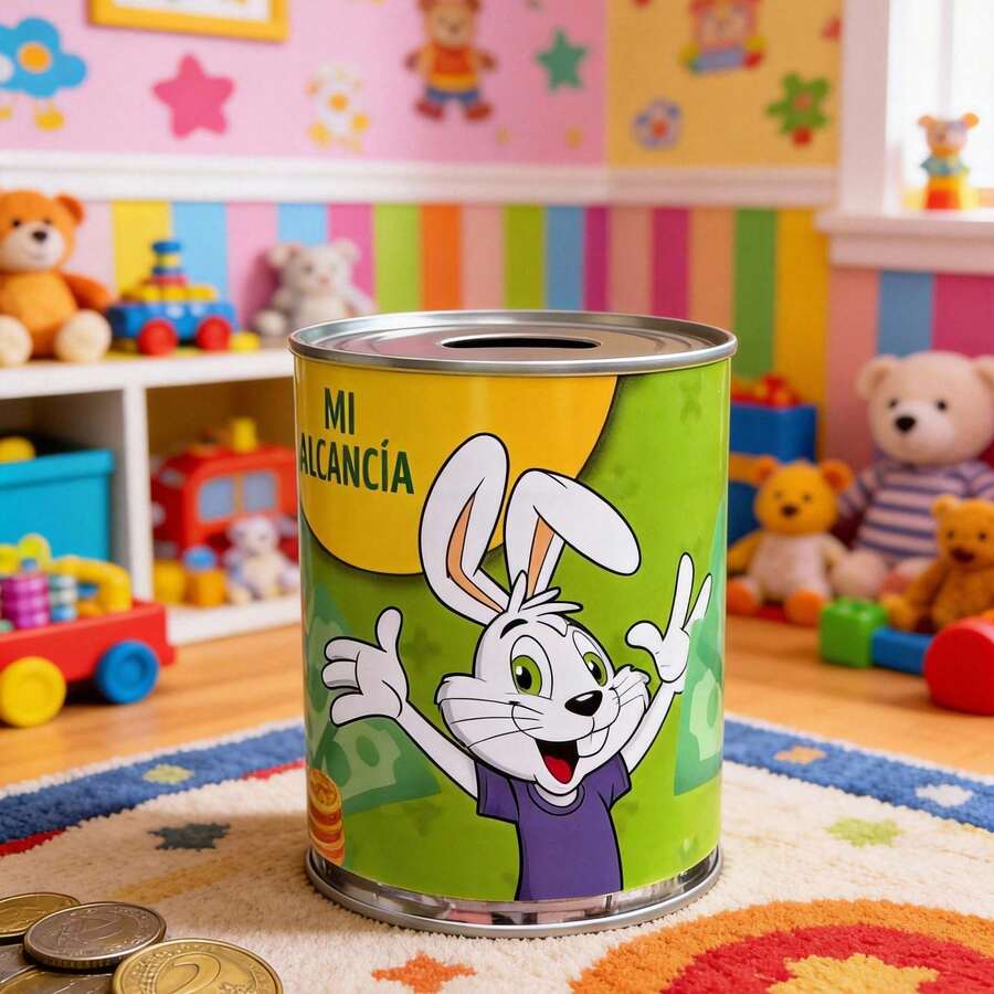 Alcancía Infantil para Ahorro de Monedas, Ideal para Niños y Niñas, Práctica, Resistente y Perfecta para Regalo y Decoración de Espacios Infantiles - Verde Lima - Ver 1