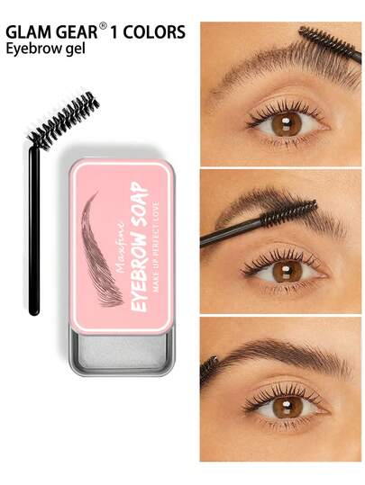 Gel de cejas transparente y resistente al agua, sin manchas, con fijación duradera, marca de cera para cejas, maquillaje, cosméticos de pintura facial, adecuado para mujeres y niñas, perfecto para invierno, moda Y2K, adecuado para cumpleaños, regalos de Navidad, esencial para fiestas, mejor color 2/1 pieza