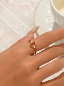 S925纯银恶魔之眼戒指，百搭日常佩戴，适合女性，可叠戴，浪漫情人节礼物 - 彩色 - 查看 4