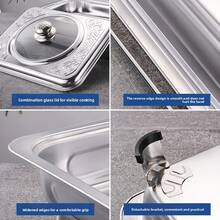 Recomendado Faridabio Bandeja de Acero Inoxidable con Función de Calentamiento| Adecuado para buffets de fiestas, duradero y elegante, acero inoxidable 304, borde de metal pulido ¡Top de Temporada - 4 artículos - Ver 11