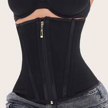 1pc Waist Trainer Belt With Zipper Girdle High Compression Body Shaper Waistband For Women Underbust Corset Latex Waist Cincher - 彩色 - 查看 13