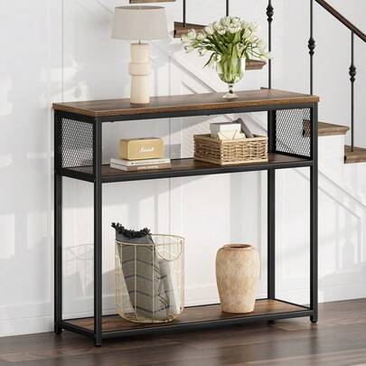  ALFORDSON Console Table Entry Storage Rack Industrial Wooden 3-Tier Shelf