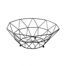 1pc White/Black Fruit Basket, Metal Wire Fruit Bowl, Kitchen Counter Fruit Basket, Fruit Basket, Vegetables Bread Snacks, Kitchen Gadget (Square Short, Black) - Multicolor - View 11