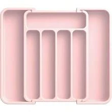 Silverware Organizer - Expandable Kitchen Drawer Organizer, Adjustable Utensil Organizer, Cutlery Tray Forks, Knives, Multipurpose Kitchen Organizers And Storage Solution, Pink, Medium - 中 + 粉紅色 - 查看 1