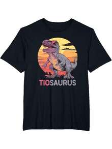 Funny Rex T-Shirt By TioSaurus Dino Dinosaur Tio Saurus - Black - View 1